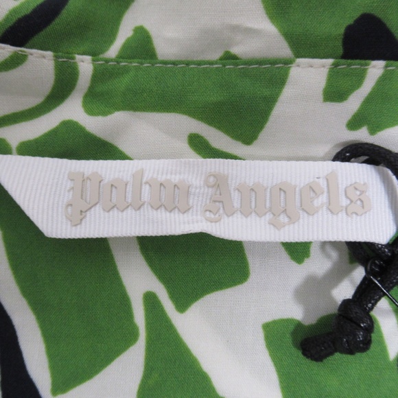 Palm Angels Women's Hibiscus Bowling Shirt Over Green White Size S Super Relaxed - Picture 5 of 12